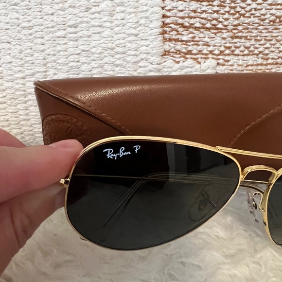 Ray Ban Gold Frame and Black Aviator Sunglasses - Picture 2 of 4